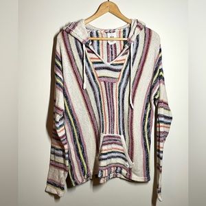 Billabong Striped Baja Hoodie Size M